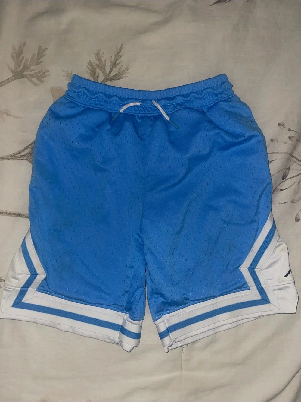 Nike Light Blue Mesh Shorts with White Trim